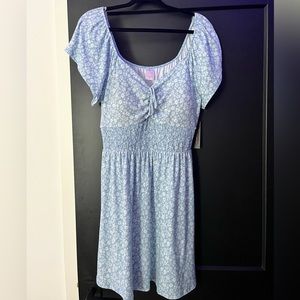No Boundaries Floral Blue and White Dress